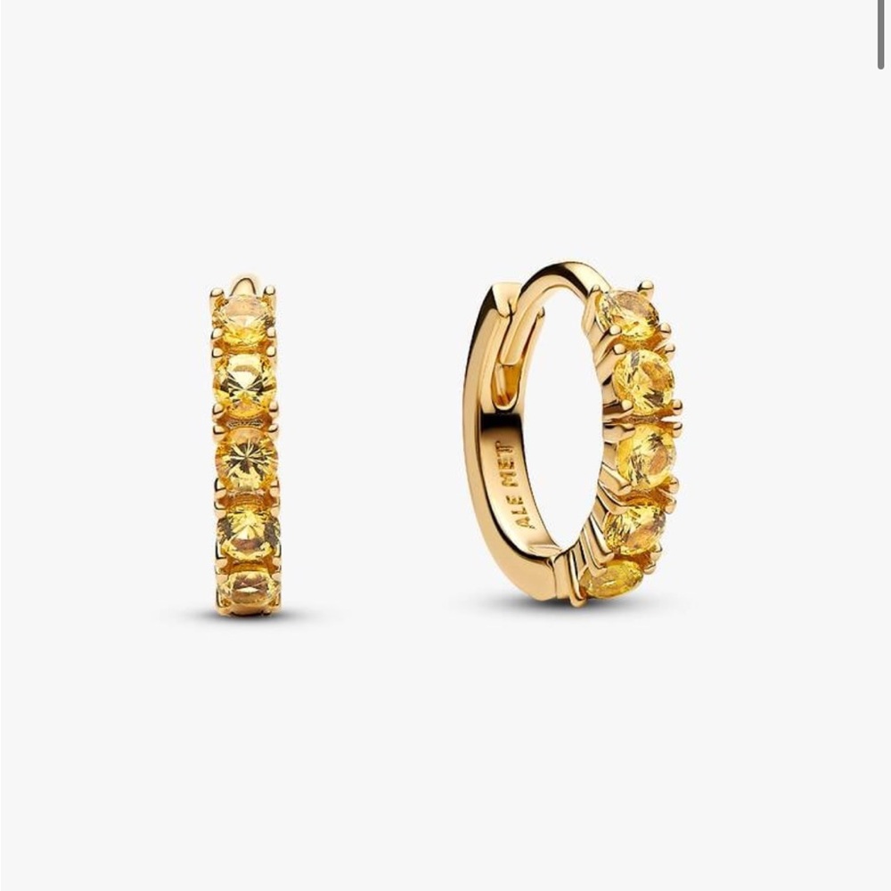Pandora Yellow Huggie Earrings